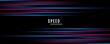 3D red blue techno geometric background on dark space with glow lines motion decoration. Modern graphic design element panoramic high speed style concept for banner, flyer, card, or brochure cover