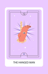 Wall Mural - tarot card major the hanged man. hand drawn vector illustration.