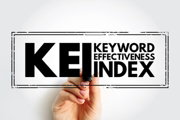 Poster - kei keyword effectiveness index - compares the count result with the number of competing web pages t