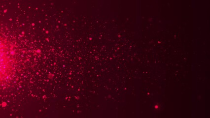 Poster - Dynamic wave of glowing particles. Digital technology background. Sparkling bright particles fly in space. Flickering particles with bokeh effect. 3d rendering. 4k animation.