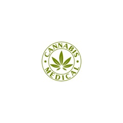 Canvas Print - Medical cannabis emblem logo template isolated on white background