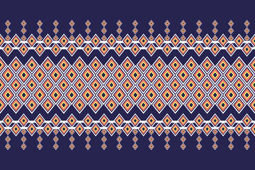 Wall Mural - Geometric Ethnic Oriental Ikat Pattern Traditional Design for Background, Carpet, Wallpaper, Clothing, Wrapping, Batik, Fabric. Embroidery Style.