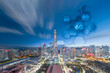 Shenzhen Urban Skyline Scenery and Smart City Concept
