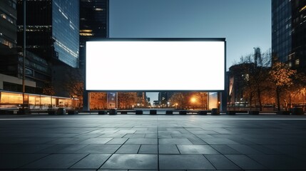 Wall Mural - Big blank white billboard mockup. Billboard mockup in the city with copy space for text.