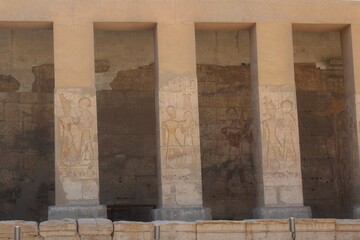 Wall Mural - Inscriptions on the walls and columns of seti 1 temple in Abydos in Sohag in Egypt