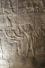 Wall Mural - Inscriptions on the walls and columns of seti 1 temple in Abydos in Sohag in Egypt