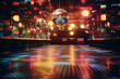 Illustration of a retro-style disco ballroom with colorful lights, embodying the disco fever of the 1970s.