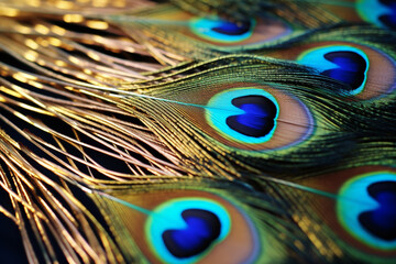 Poster - Hyperrealistic portrayal of a peacock feather, showcasing the intricate patterns and vibrant colors with remarkable precision.