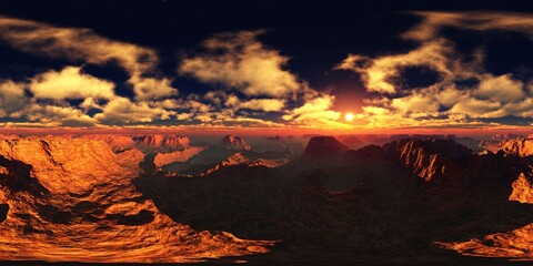 Wall Mural - mars, hdri, environment map , round panorama, spherical panorama, equidistant projection, 360 high r
