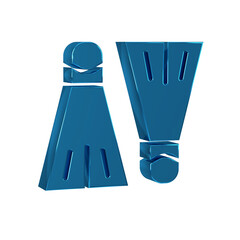 Poster - Blue Rubber flippers for swimming icon isolated on transparent background. Diving equipment. Extreme sport. Sport equipment.