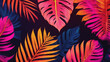 palm neon colors fluorescent tropical leaves abstract background