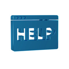 Poster - Blue Browser help icon isolated on transparent background. Internet communication protocol.