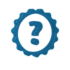 Fototapete - Blue Question mark icon isolated on transparent background. FAQ sign. Copy files, chat speech bubble and chart.