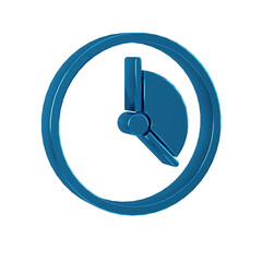 Sticker - Blue Time Management icon isolated on transparent background. Clock sign. Productivity symbol.