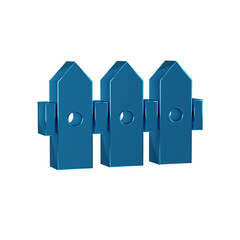 Sticker - Blue Garden fence wooden icon isolated on transparent background.