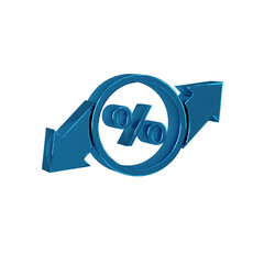 Fototapete - Blue Discount percent tag icon isolated on transparent background. Shopping tag sign. Special offer sign. Discount coupons symbol.