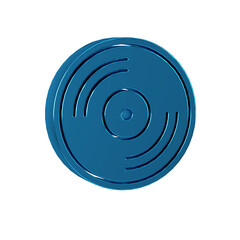 Poster - Blue Vinyl disk icon isolated on transparent background.