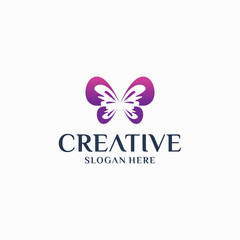  advanced technology butterfly logo abstract geometric pixel style butterfly