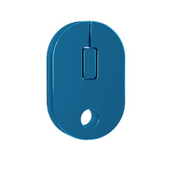 Canvas Print - Blue Computer mouse icon isolated on transparent background. Optical with wheel symbol.