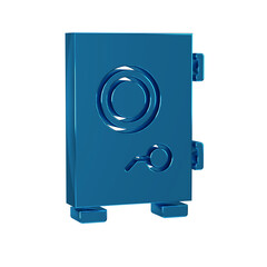 Sticker - Blue Safe icon isolated on transparent background. The door safe a bank vault with a combination lock. Reliable Data Protection.