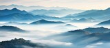 Fototapeta Na ścianę - Misty mountains Vibrant landscape Nature concept