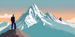 © Creative Studio - Smart businessman professional for success invest business standing on top of mountain