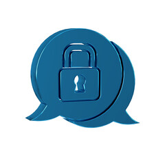 Poster - Blue Cyber security icon isolated on transparent background. Closed padlock on digital circuit board. Safety concept. Digital data protection.