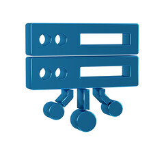 Poster - Blue Server, Data, Web Hosting icon isolated on transparent background.