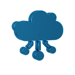 Poster - Blue Internet of things icon isolated on transparent background. Cloud computing design concept. Digital network connection.