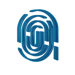 Poster - Blue Fingerprint icon isolated on transparent background. ID app icon. Identification sign. Touch id.
