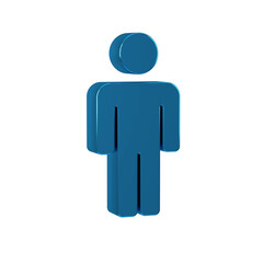 Canvas Print - Blue User of man icon isolated on transparent background. Business avatar symbol user profile icon. Male user sign.