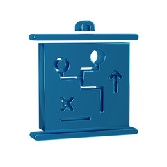 Poster - Blue Planning strategy concept icon isolated on transparent background. Cup formation and tactic.