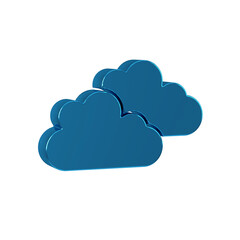 Wall Mural - Blue Cloud icon isolated on transparent background.