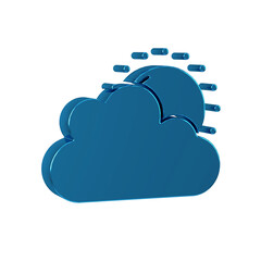 Sticker - Blue Sun and cloud weather icon isolated on transparent background.