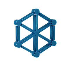 Poster - Blue Blockchain technology icon isolated on transparent background. Cryptocurrency data. Abstract geometric block chain network technology business.