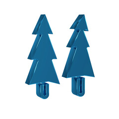 Sticker - Blue Christmas tree icon isolated on transparent background. Merry Christmas and Happy New Year.