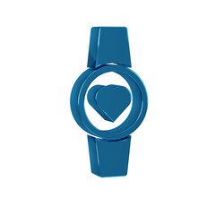 Wall Mural - Blue Smartwatch icon isolated on transparent background.