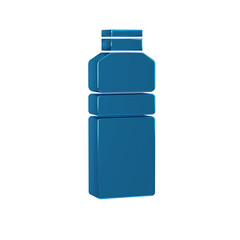 Sticker - Blue Fitness shaker icon isolated on transparent background. Sports shaker bottle with lid for water and protein cocktails.