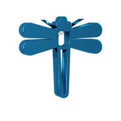 Sticker - Blue Dragonfly icon isolated on transparent background.