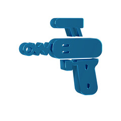 Wall Mural - Blue Ray gun icon isolated on transparent background. Laser weapon. Space blaster.