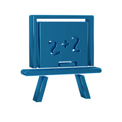 Poster - Blue Chalkboard icon isolated on transparent background. School Blackboard sign.