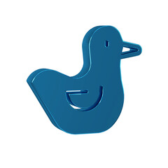 Wall Mural - Blue Rubber duck icon isolated on transparent background.