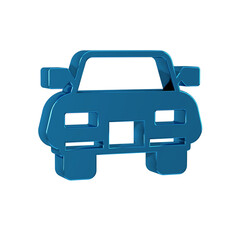 Poster - Blue Car icon isolated on transparent background.