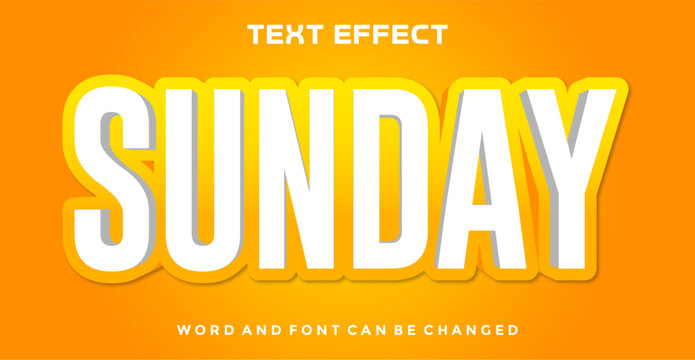 Sunday editable text effect