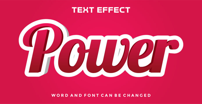 Power editable text effect
