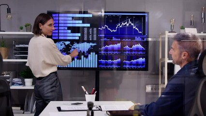 Poster - Conference Room Meeting with TV Screen