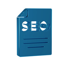 Poster - Blue SEO optimization icon isolated on transparent background.