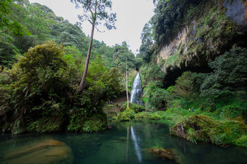 Wall Mural - Waterfall at sun link sea in Nantou at Taiwan