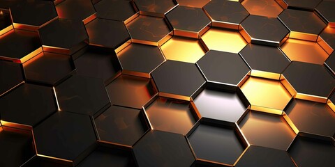 Wall Mural - Abstract Futuristic Luxurious Hexagon