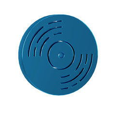 Canvas Print - Blue Vinyl disk icon isolated on transparent background.